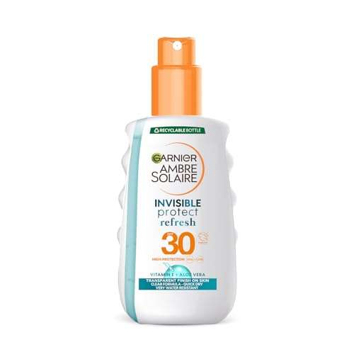 Garnier Ambre Solaire Invisible Protect Refresh Spray SPF50 200ml - £3.33/£2.98 on S&S