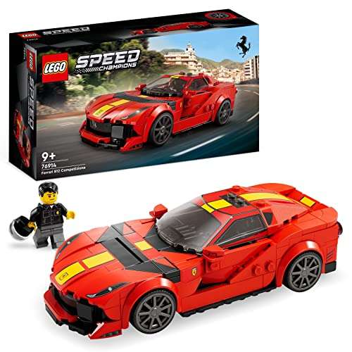 LEGO Speed Champions Ferrari 812 Competizione, Sports Car Toy Model Building Kit Collectible Race Vehicle Set 76914