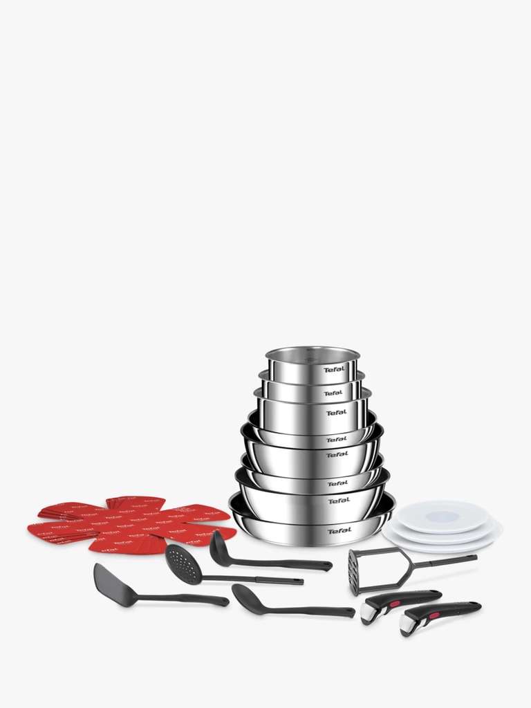 Tefal Ingenio Emotion Stainless Steel Pans, Lids & Utensils Set, 22 Piece