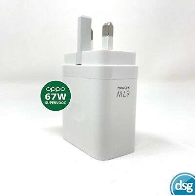Oppo Supervooc 67W Fast Charger Adapter USB 3 Pin UK (opened never used) Or 2 For £23.38 w/unique code- Sold By DSG Outlet