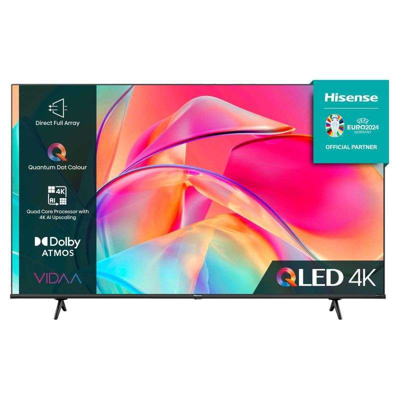 Hisense 55E7KQTUK 55 Inch QLED 4K UHD Smart TV - 5 Year Warranty