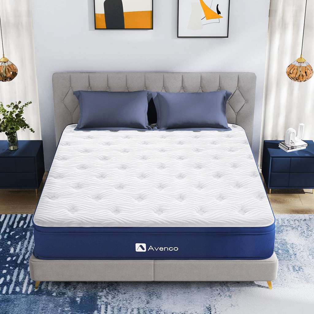 Avenco Double Mattress 4ft 6, 8.5 Inch Bamboo Fibers Foam & Spring Hybrid (Upgraded Version) +100 Night Trial