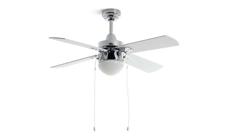 Habitat Ceiling Fan - Chrome & White (Free C&C)