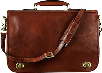 Leather Briefcase Laptop Bag with Medium Time Resistance