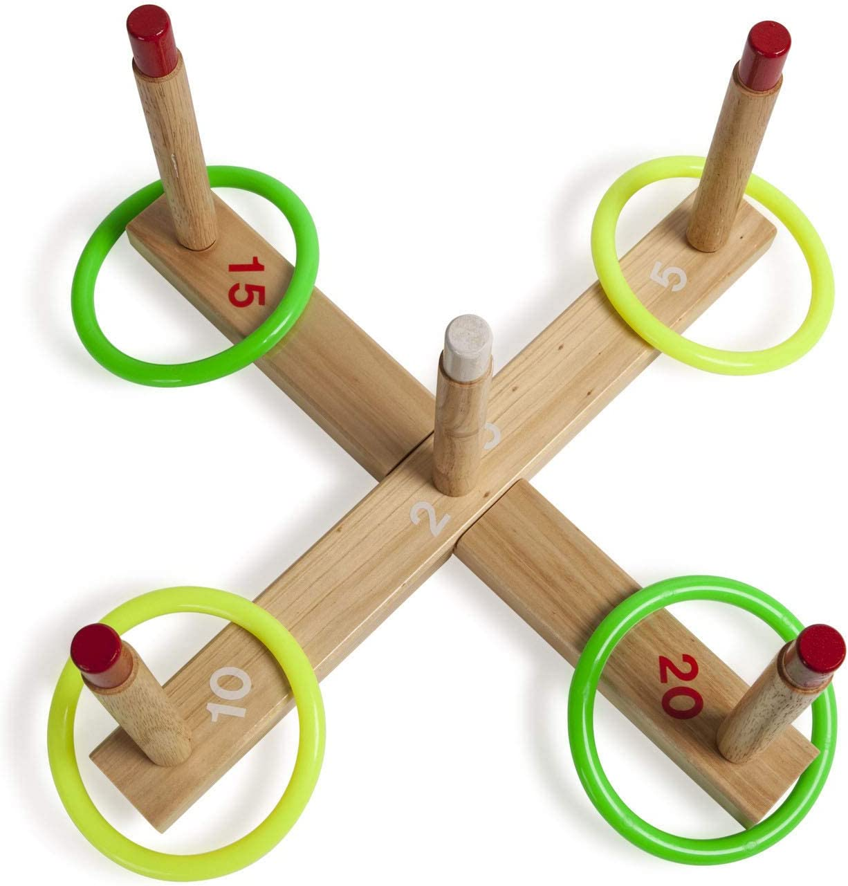 Champion Sports QS1 Wooden Ring Toss Set,Classic