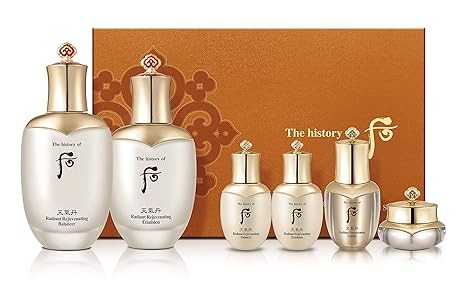 The History of Whoo Cheongidan Special Set|Wrinkle & Elasticity Improvement, Skin Hydrating, Refining & Purifying | Contains Cheongidan Balancer, Emulsion, Essence, Eye Cream & Cream