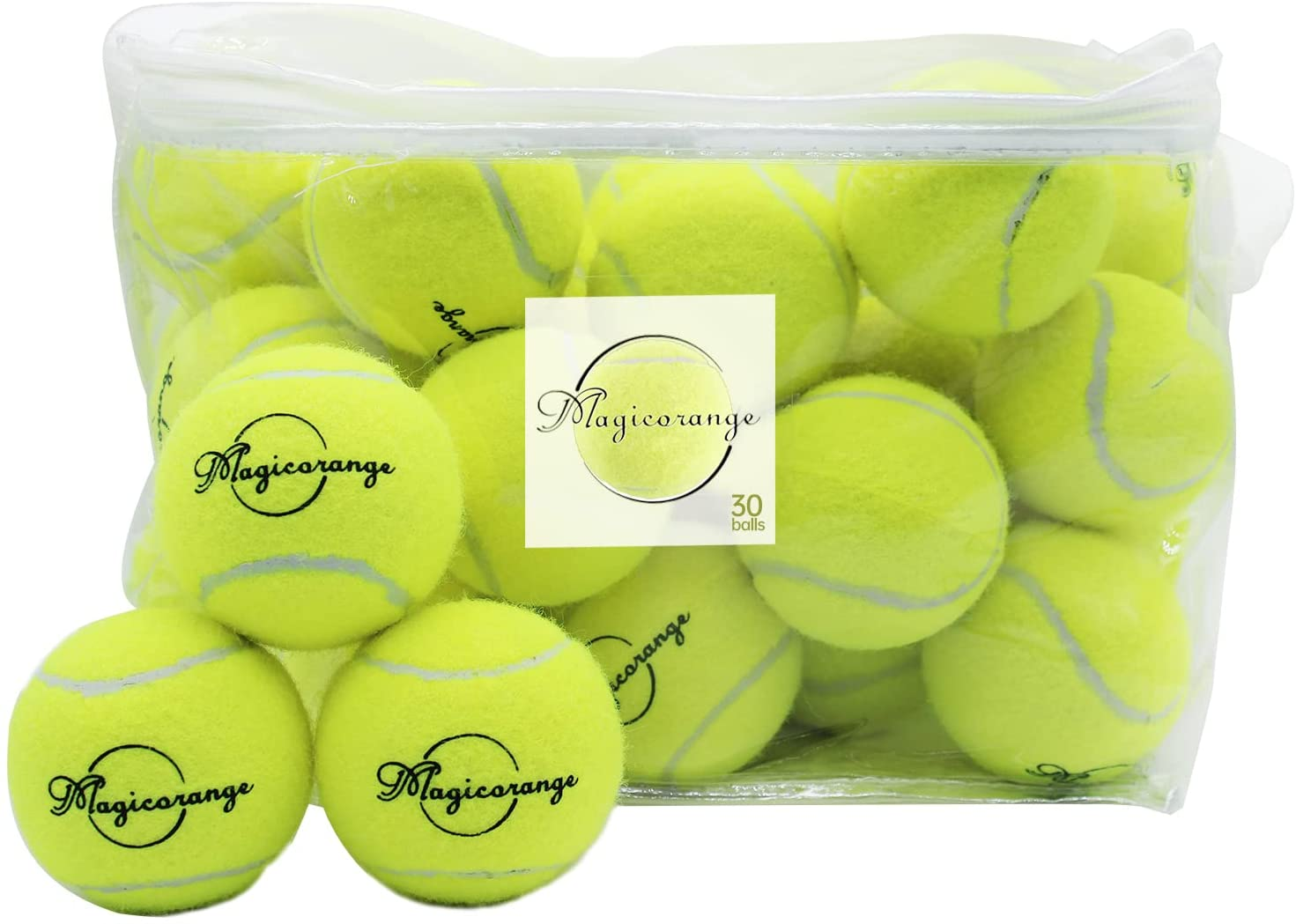 Tennis Balls, Magicorange 30 Pack Advanced Training Tennis Balls Practice Balls, Come with Mesh Bag for Easy Transport, Good for Beginner Training Ball
