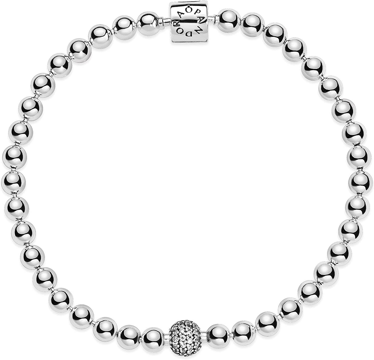 PANDORA bead and pavé bracelet