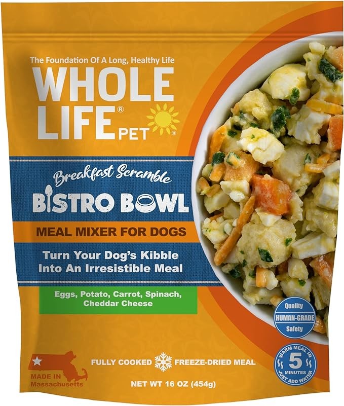 Whole Life Pet Human Grade Meal Mixer – Food Topper for Dogs. Whole Food Ingredients. Protein Rich and All Natural. Picky Eaters.